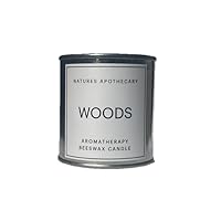Woods Aromatherapy Beeswax Candle | All-Natural, Clean Air | Made in USA
