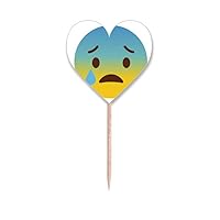 Awkward Yellow Cute Online Chat Face Toothpick Flags Heart Lable Cupcake Picks
