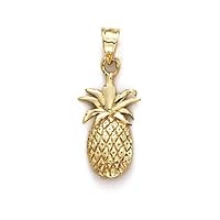 14k Yellow Gold Pineapple Pendant Necklace Jewelry for Women