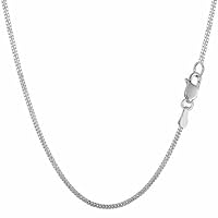 14K Solid 1.50mm Shiny Diamond-Cut Gourmette Chain Necklace for Pendants and Charms with Lobster-Claw Clasp (16