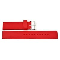 18MM RED Soft Smooth Rubber Sport Replacement Watch Band