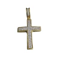 Animas Jewels 3/4 CT Round Cut Pave Set Diamond Religion Cross Pendant Free 18