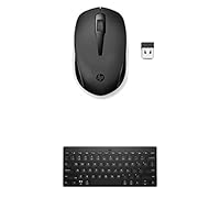 Bundle of HP 150 Wireless Mouse + HP 350 Compact Multi-Device Bluetooth Keyboard - 1600 DPI Optical Sensor (Mouse) -Switch Up To 3 Devices (KB) -Windows/Mac/Chrome OS, Android, iPad, iPhone Compatible