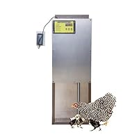 OverEZ Automatic Chicken Coop Door with Motor & Timer | Heavy-Duty Predator Resistant Chicken Door with Auto Pop Door Opener Fits OverEZ Coops & Others– Poultry Coop Accessories, Made in USA, Aluminum