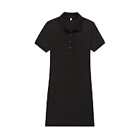 Summer Women Polo Dress Solid Color Casual Dress T Shirt Slim Cotton Robe