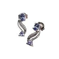 925 Sterling Silver Natural Blue Tanzanite Gemstone Drop Earring 925 Stamp Jewelry | Gifts For Women And Girls