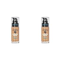 Liquid Foundation by Revlon, ColorStay Face Makeup for Halloween Makeup Kit, Normal & Dry Skin, SPF 20, Longwear Medium-Full Coverage with Natural Finish, Oil Free, 392 Sun Beige, 1 Fl Oz (Pack of 2)