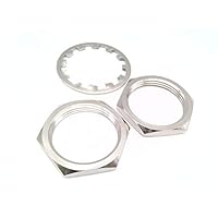 RAD-M30-NUTS/WASHER-SET-NPB FITS M30 Style SENSORS, NUT & Washer Set, Contains 2 Nuts & 1 Washer, Nickel Plated Brass
