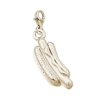 Rembrandt Charms Hot Dog Charm with Lobster Clasp, 10K Yellow Gold