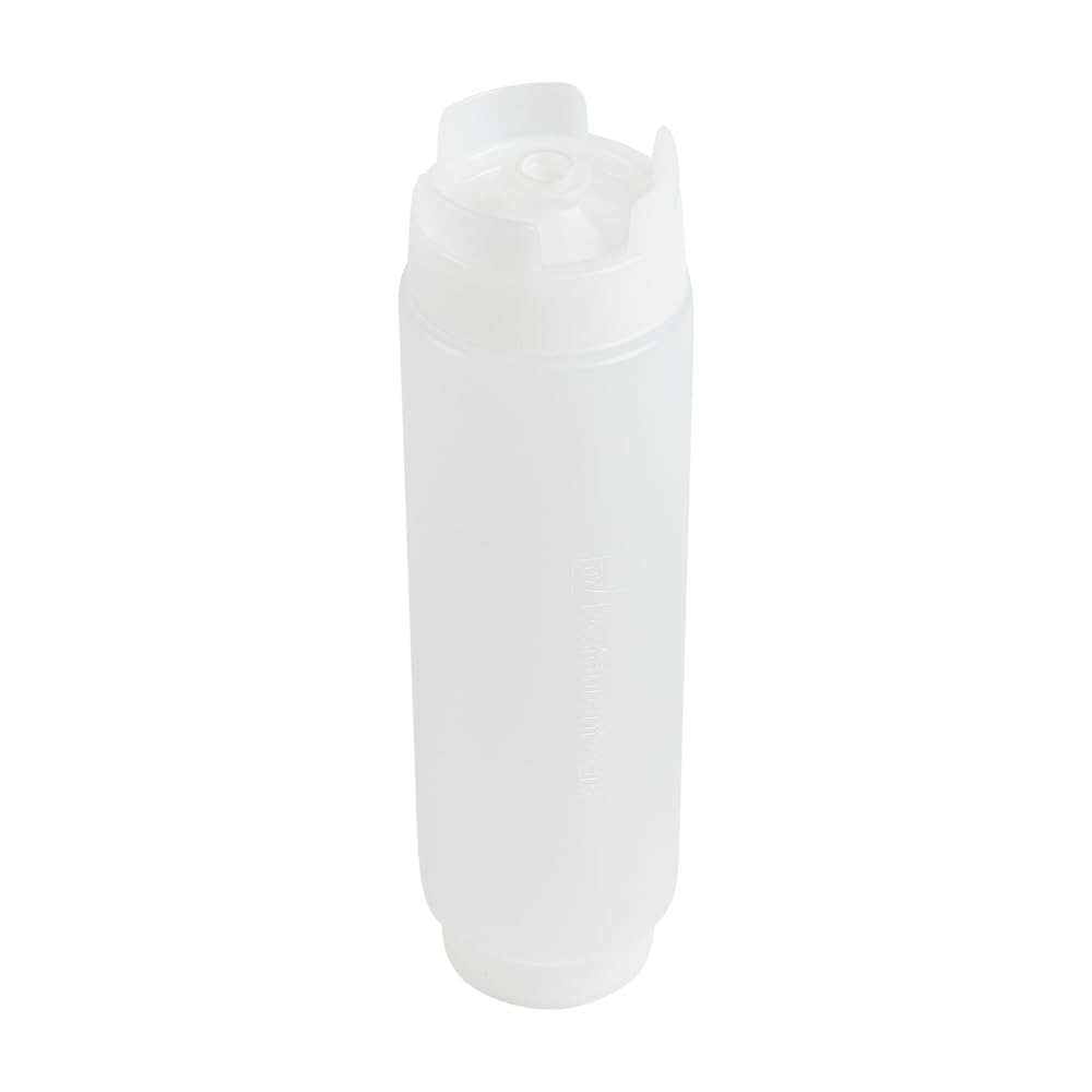 Restaurantware FIFO Inverted Plastic Squeeze Bottle with Refill and Dispensing Lids - First In First Out - Perfect for Catering, and Food Trucks - 1ct box - Restaurant ware, 16 oz, Clear