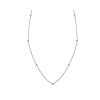 Mother's Day Gift 18K Gold Diamond Stations Necklace for Women 16