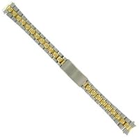13mm Speidel Stainless Elegant Link Gold Silver Tone Deployment Clasp Watch Band Curved Ends 1804/15