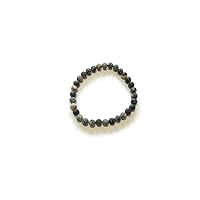 Natural Black Silk Beads Stretchable Bracelet, Approx 4 MM Smooth Round Beads, Adjustable
