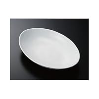 Pasta White Pasta Plate [9.3 x 6.3 x 1.8 inches (23.5 x 16 x 4.5 cm)] Western Tableware,