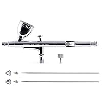SAGUD Airbrush Kit Dual-Action Gravity Feed Air Brush Set with 0.3mm and 1/3 oz. for Hobby, Models, Art, Tattoo, Nail Art, Cake