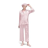 Long Sleeve Silk Ladies Pajamas Pajamas Set V-neck 100 Mulberry Silk Pure Color Ladies Pajamas