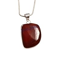Genuine 925 Sterling Silver Red Onyx Pendant Necklace Jewelry For someone Special