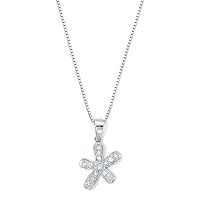 925 Sterling Silver Diamond Flower Necklace Jewelry for Women