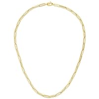 The Diamond Deal 10k SOLID Yellow Gold 4.2mm Lite Paperclip Chain Necklace or Bracelet for Pendants and Charms with Lobster-Claw Clasp (7.5