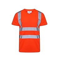 Inspire Me Hi Vis Crew Neck T Shirt Safety Security Regular Fit Short Sleeve High Visibility Reflective Tape Work Top