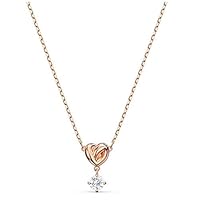 1 CT Round Cut Created Diamond Solitaire Heart Pendant Necklace 14k Rose Gold Over