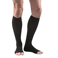Allegro 15-20mmHg Premium 115 Italian Cotton Knee High Open Toe Compression Sock, Comfortable Support Garments