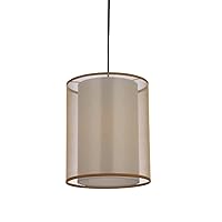 Wmdtr Orange Sand Cover Ceiling Light Simple E27 Pendant Light, Black Metal Frame with White Fabric Shade, Industrial Farmhouse Style Lighting for Kitchen Living Room Hallway