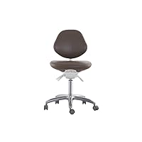 Imported Leather Saddle Stool Dynamic Dentist/Doctor's Stool Mobile Chair (Walnut) DS-B1
