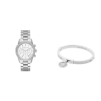 Michael Kors Women's Ritz Stainless Steel Watch Women's Stainless Steel Bangle Bracelet