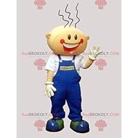 Smiling boy REDBROKOLY Mascot with overalls