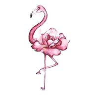 5 pcs Hand-Painted Rose Pink Flamingo Temporary Tattoo Small Fresh Girl Waterproof Realistic Temporary Tattoo
