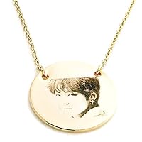 BTS Goods Love army fan necklace 16K Plated Gold Rose Gold Silver Blacked engraving great for Young adult and fan gift