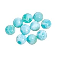 Loose gemstone, Round Shape Gemstone, 10 MM Cabochons, Calibrated Larimar for Jewelry making. Pack of 5