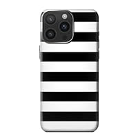 jjphonecase R1596 Black and White Striped Case Cover for iPhone 15 Pro Max