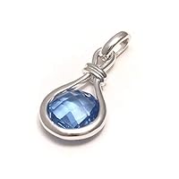 925 Sterling Silver Pendant with Synthetic Blue Spinel
