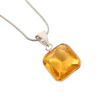 Genuine citrine Gemstone Pendant Necklace Handmade 925 Sterling Silver Jewelry Birthday Gift