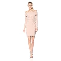 Eliza J Women's Side Ruched Off-The-Shoulder Dress, Blush, 12