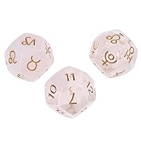 SZSZ 3pcs/Set 12-Sided Two-Color Bleached Astrological Dices Table Board Role Playing Game for Divination Props 0212