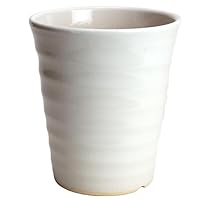KANEYOSHI Potted Mikawayaki Pot, Made in Japan, Ceramic, Flowerpot, Mikawa-yaki, Flower Road, White, White Glaze, No. 6