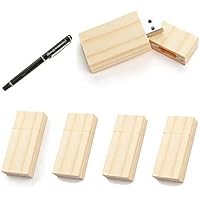 5 Pack Rectangle Wood 2.0/3.0 USB Flash Drive USB Disk Memory Stick with Wooden (2.0/16GB)