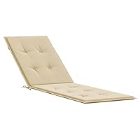 vidaXL Comfortable Foam Fiber Filled Outdoor Indoor Deck Chair Cushion - Non-Slip Design, Breathable and Wrinkle-Resistant Oxford Fabric, Beige