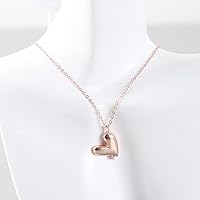 925 Silver Small Pouring Heart Necklace Silver Pendant Valentine's Day Gift Love Necklace Glamour Necklace Popular Accessories Souvenirs Handmade Jewelry Souvenirs A/Rose Gold/A