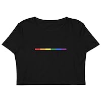 Subtle LGBTQ Pride Crop Top - Rainbow Pride Flag Crop T-Shirt Pride Month Outfit
