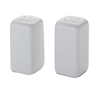 American Metalcraft Square Ceramic Salt & Pepper Shakers (Set of 2),White