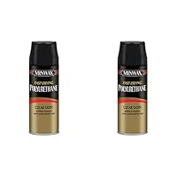 Minwax Fast Drying Polyurethane Spray, Protective Wood Finish, Clear Satin, 11.5 oz. Aerosol Can (Pack of 2)