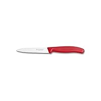 Swiss Classic 4-Inch Spear Tip, Serrated, Red Paring Knife