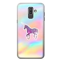 R3203 Rainbow Unicorn Case Cover for Samsung Galaxy J8 (2018)