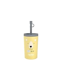 asobu Stainless Steel Kids Tumbler with Flexible Straw Lid | Insulated Water Bottle | Reusable Travel Cup 12 Ounce (Yellow)