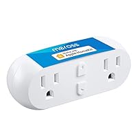 WiFi Dual Smart Plug, 15A 2-in-1 Smart Outlet, Support Apple HomeKit, Siri, Alexa, Echo, Google Home and SmartThings, Voice & Remote Control, Timer, No Hub Required, 2.4G Only, 1 Pack