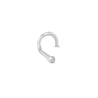 14k Solid White Gold Nose Ring, Stud, Nose Screw, L Bend, Nose Bone 1.5mm Ball 22G 20G or 18G
